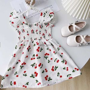 Vestidos de menina Melario Girls Dress Summer Summer New Fly Sleeve Dress Fils Dress Kids Print Pripa Dresses de férias de praia Baby Girls Dressesl231222