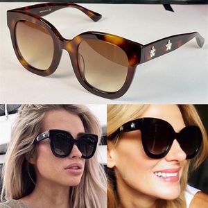 Site Oficial Sincronização Redonda de Sun Glasses com Star G0208 Textura é muito saliente templos decorados Cryst223N