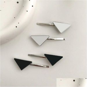 Hair Clips & Barrettes Clips Barrettes Metal Sided Triangle Hair Designer Enamel Special Cute Modern Style Teen Girls Hairpin Accesso Othn0