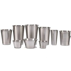 30-500 ml kubki na piwo ze stali nierdzewnej metalowe filiżanki Pint Pint Portable Outdoor Wine Cup Unbreakable Picie Kieliszki Układane kubek do podróży do domu Camping Codzienne użycie