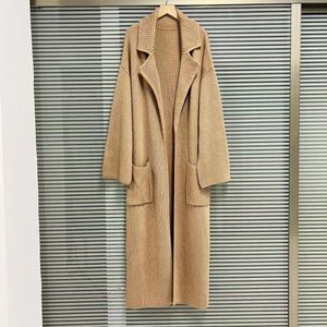 Toteme Women's Ribbed Wool Blend Knitted Mid Length Coat Jacket