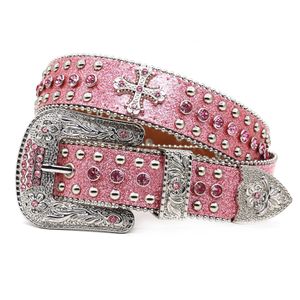 Yeni Western Diamond çivili kemer bling rhinestone kemer kovboy cowgirl cinto de strass kafatası kadınlar için moda ceinture femme