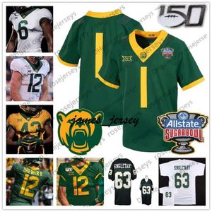 Jam Custom 2022 Baylor Bears Football Jersey #1 Trestan Ebner 7 Abram Smith 9 Tyquan Thornton 11 Gerry Bohanon Sugar Bowl 150TTH Men Women Kids