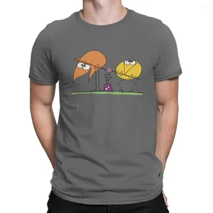 Herren T -Shirts Fun Man's T -Shirt Les Shadoks Cartoon O Hals Kurzarm Stoff Hemd Humor Top -Qualitätsgeburtstag Geschenke