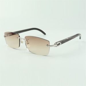 Óculos de sol Buffs lisos 3524012 com pernas de búnga de búfalo texturizadas pretas e lentes de 56 mm199c