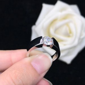 Hearts S 1CT 65mm Round Cut Diamond Promise Ring Engagement Women Platinum 950 Jóias R054 231221