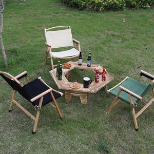 Camp Furniture Outdoor Portable Wooden Camping Assembled Set Campfire Table Folding Disassembly Japanese Barbecue Heated