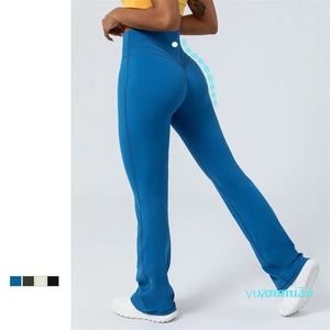 Yoga Flared Pants Ladies High Waist Slim Fit Belly Bell-bottom Trousers Shows Legs Long Yoga Fitnes