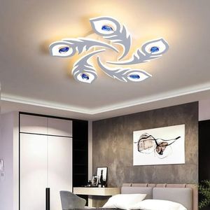 Lights Bedroom LED Ceiling Light Modern White Aluminum Pteris Lviing Room Ceiling Lamp Dining Room Ceiling Chandeliers Fixture