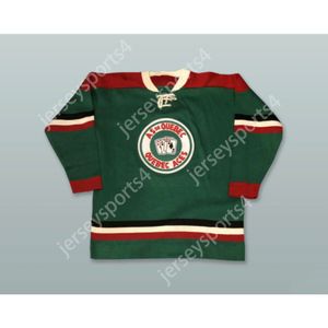 Custom Jean Beliveau 9 Le Gros Bill Quebec Aces Dark Green Hockey Jersey Новый верхний сшитый S-M-L-XL-XXL-3XL-4XL-5XL-6XL