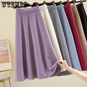 Skirts Women's Knitted Skirt Long Bottom Autumn And Winter Drop