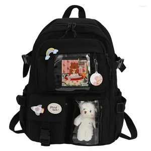 Skolväskor söta kvinnor ryggsäckar kawaii skolväska tjej multi-fickan nylon elementär casual junior student bärbar dator bok pack mochila