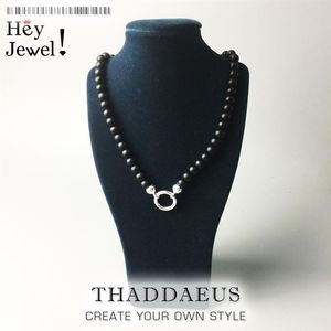 Ожерелье из бусин Obsidian совершенно новое Strand Fashion Jewelry Europe Style Rebel Gift Bijoux подарок для мужчин женщин Q0127226W