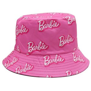 Big Girls Letter Bordado Hats Adolescentes Crianças Barbie Fisherman Hat Summer Crianças Chapéus de Chapéus de Praia Bap Cap Fit 5-16years207f