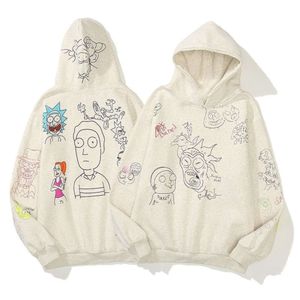 Designer Luxo Kanyes Classic Hoodie Comics pintados de graffiti com suéteres com capuz para homens e mulheres