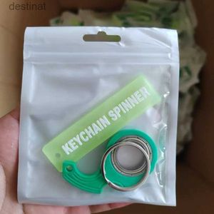 Ключевые кольца Spinner Stress Toy Caychain Metal Idget Toy Kid Peastip Spinning Keyring Finger Fidget Ring Cring облегчение тревожно