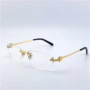 Tasarımcı Göz Gözlükleri Çerçeveler Erkek Kadın Moda Tasarımcısı Optik Retro Metal Şeffaf Lens Vintage Classic Clear Square Eyewear293T