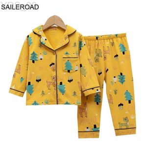 Pyjamas Saileroad Kinder Cartoon Dinosaurier Pyjamas für Mädchen Kinder Tier gedruckte Pyjama Mädchen Pyjamas Kinder Home Wear Jungen Nachtwarenzln231222