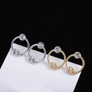 Luxus Titanium Gold Ohrringe Designer Ohrringe für Frauen Strass -Reifen Ohrringe Geschenkohrringe Schmuck Designer für Frauen