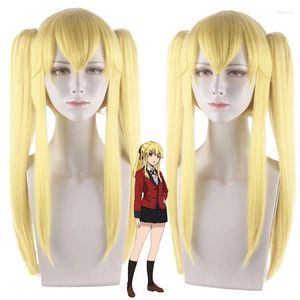 PROPRIETÀ DI PARTY ANIME Kakegurui Mary Saotome Meari Wigs Bionda code di cavalli da cavallo resistente ai capelli resistenti alla parrucca Cappello Halloween Accessori