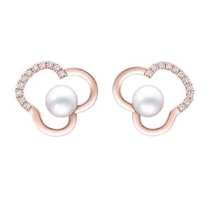 Kurshuni Fashion Cloud Pearl Pearl Ear Clip Pierced Earring Pendant Necklace for Luxury Brand Aaaaa Zircon Jewelry Korean Ins 231221