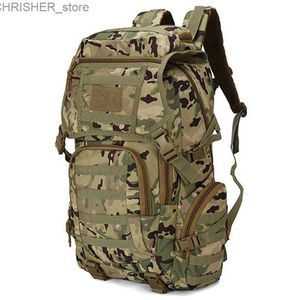 Outdoor Bags 50L Tactical Backpack Outdoor Sport Hiking Rucksack Army Molle Daypack Camping Hunting Climbing Waterproof Fishing Military BagsL231222
