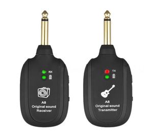 Gitarr Wireless System -sändarmottagare Inbyggd laddningsbar trådlös gitarrsändare6298118