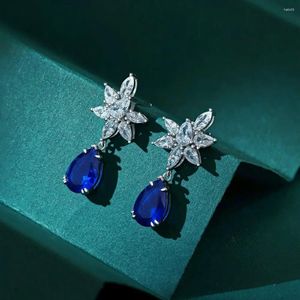 Stud Earrings MSE017 2023 Snow Style 925 Sterling Silver Zircon Water Drop Shaped Women Accessories Jewelry Supplies Grand Design