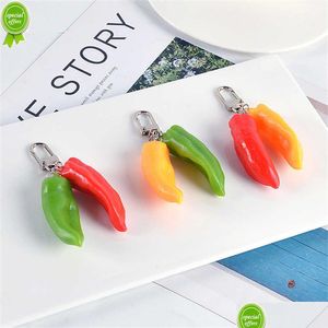 Chave do carro colorf pimenta pimenta de pimenta de keychain alimento de alimento para homens para homens presentes de bag creative bag creative airpods acessórios de caixa d dhswb