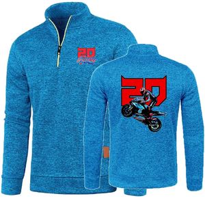 Nya män tjockare halva blixtlåströjor för manlig hoody sweatshir fabio quartararo motorcykel ryttare racing jumbo storlek