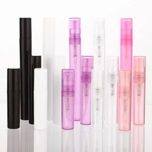 100pcslot 2ml 3ml 4ml 5ml pembe beyaz siyah açık plastik parfüm sprey şişe örnek sis spreyer atomizer 231222