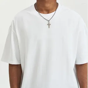 Erkek Tişörtleri Yaz Kısa Kollu T-Shirt Modal Pamuk Yuvarlak Yuvarlak Koreli takılmış Gömlek Düz Renk