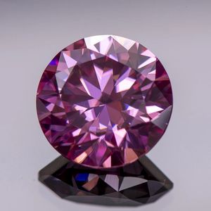 Laboratorio sintetico rosa a colore rosa rotondo in pietra sciolta creato gemma del tester di diamanti trasmessi con certificato GRA 231221