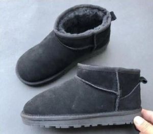 Kids Mini 5854 Ankle Snow Boots Shoes Children Australia Style Genuine Suede Leather Warm Cotton Boots Shoes Baby Size 21-35