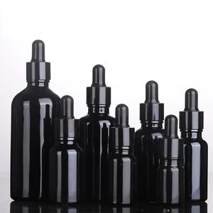 10pcslot 10ml 15ml 30ml 50ml Glass Black Dropper Bottles Essential Oil For Perfume Armatherapy Makeup Containers 231222