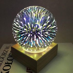 3D szklana lampa magiczna nocna światło kreatywne USB w sypialni lampa nocna LED LED Home Atmosfera LAMPE174A