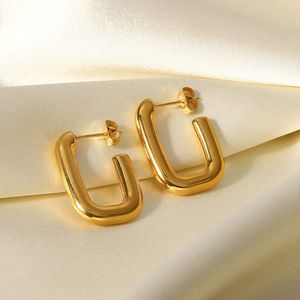 18K Altın Saplama Küpe Tasarımcı Kadınlar Mektup Aşk Küpeleri Moda Hediyeleri Takı Paslanmaz Çelik Küpeler Lüks Bahar Takı