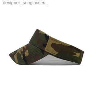 VISORS MEN'S CAMOUFLAGE SUMMER SUN SUN SUN HATS TACTICAL ARMY EMPTY TOP VISOR C女性調整可能な屋外スポーツサイクリングテニスCビーチHATL231218