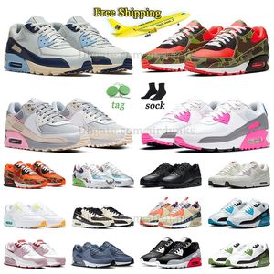 Free Shipping 90 90s terrascape women Running shoes White Black Leather Mesh Valentines Day Wolf Grey USA Recraft Royal Moss Green Glow Bordeaux men trainers sneaker