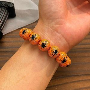 Strand Halloween Wooden Beads Bracelets Spider Web Men and Women European American Creative Horror B