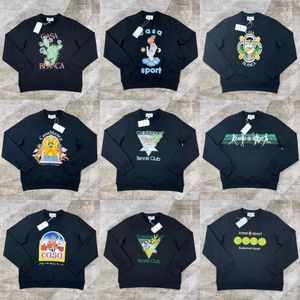 23AW Casablanca Homem moletom moletom capuz Novo designer casual versátil pulôver jumper cactus estampa de flor unissex negro algodão de algodão com suéter de mangas compridas