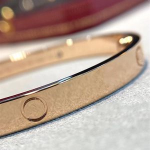 HighQuality fashion gold bangle bracelet stainless steel mens Bracelets Famous Luxury Designers Brand Jewelry women 4 Diamonds 6mm346q