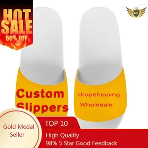 Slippers Shoes personalizados Men Flip Flop Designer Personalize sua imagem 3D Imprimir verão não deslizamento Drop plana