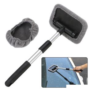 Car Cleaning Tools Kit Eexterior Retractable Window Cleaner Telescopic Windshield Glass Washing Brush Vehicle Wash Accessories Drop De Dhcgn