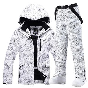 -30 uomini caldi da donna abito da neve indossare set di abbigliamento da snowboard set inverno sport all'aperto in costume impermeabile e pantaloni per cinturini 231221