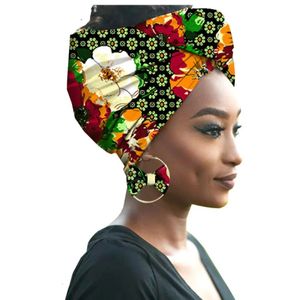 African Print Women Head Bandana Cotton mit passenden Ohrring -Balaclava Headscarf Mujer Stirnband Set Hair Accessoires 231221