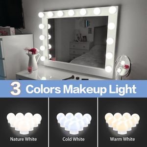 LED 12V Makijaż Lustro Lekkie żarówki LED Iollywood Vanity LED LED DIMMAble Wall Lampa 2 6 10 14 BULBS Zestaw do opinii biotelarskiej LED010283J