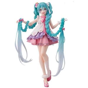 Action Toy Figures 20cm Project DIVA Arcade Pink Cherry Hatsune Miku Figure Anime Girl Figurine Model Decoration DollsL231222