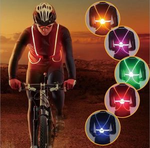 Belysning Ny LED -fiber Lysande nattkörning och cykling utomhuskläder reflekterande säkerhet Vest Sport Vest