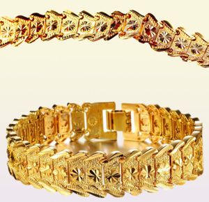 Personality Charm Bracelets 18K Gold Wheat Wrist Link Chain Bangles sumptuous Punk Jewelry For Men Women Cuban Bracelet Accessorie3794719